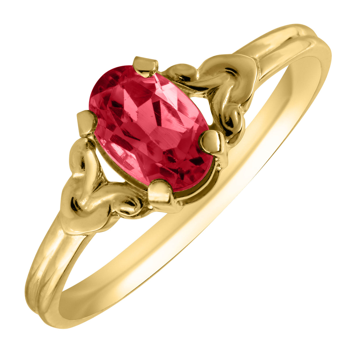 Child Ruby July Birthstone 14K Yellow Gold Ring