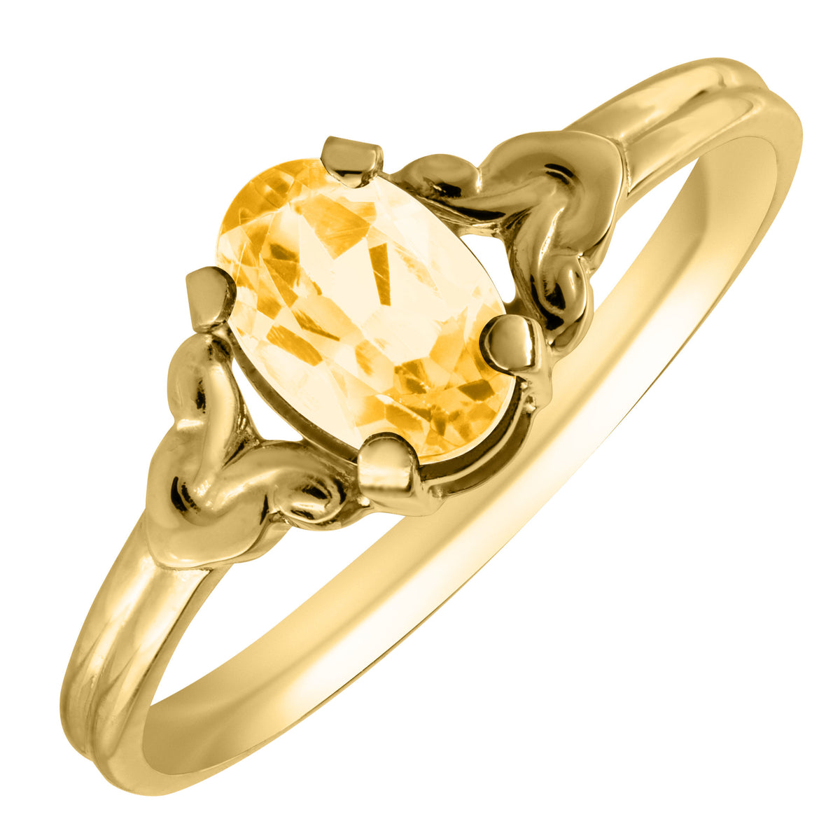 Child Citrine November Birthstone 14K Yellow Gold Ring