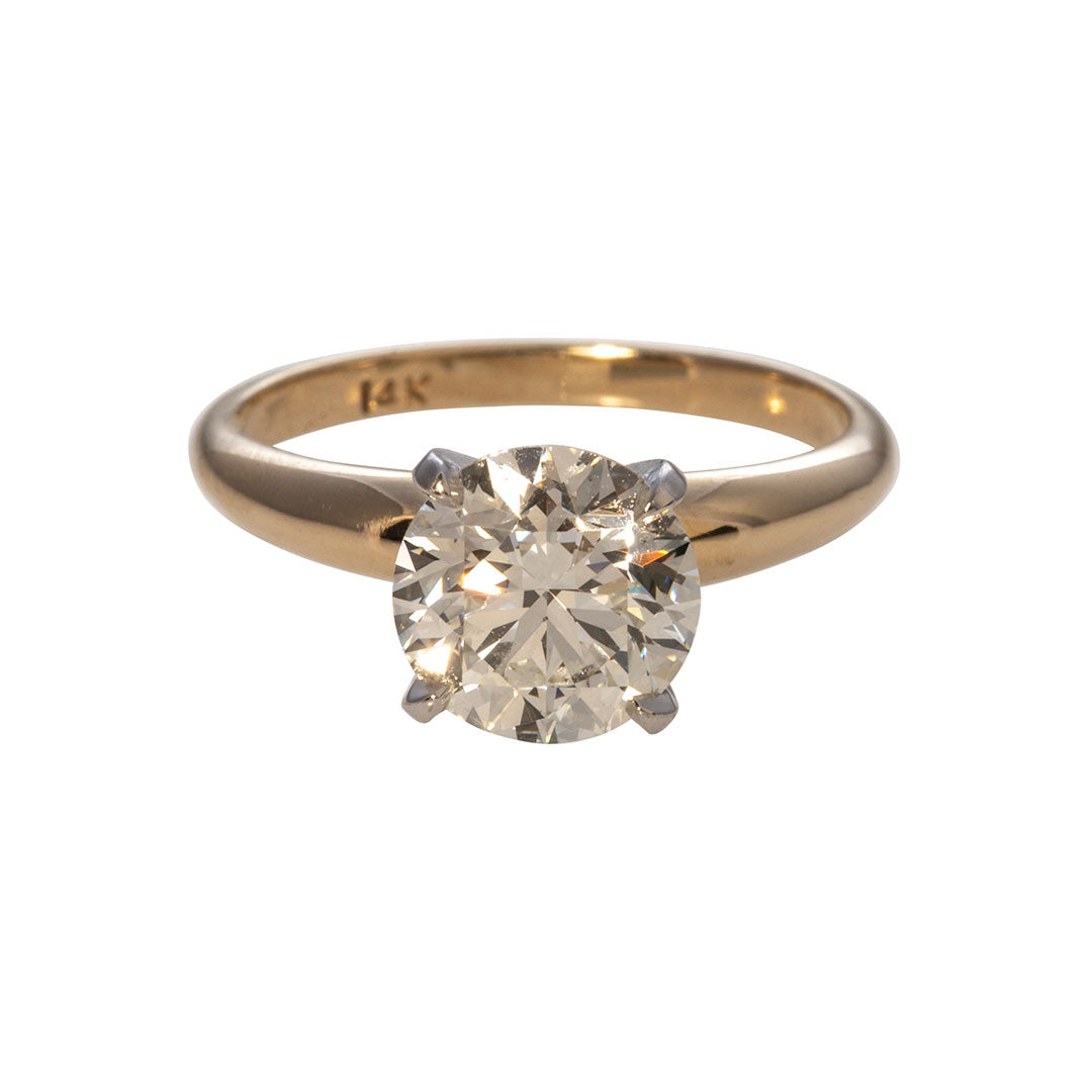 2ct Round Diamond Solitaire 14K Gold Engagement Ring