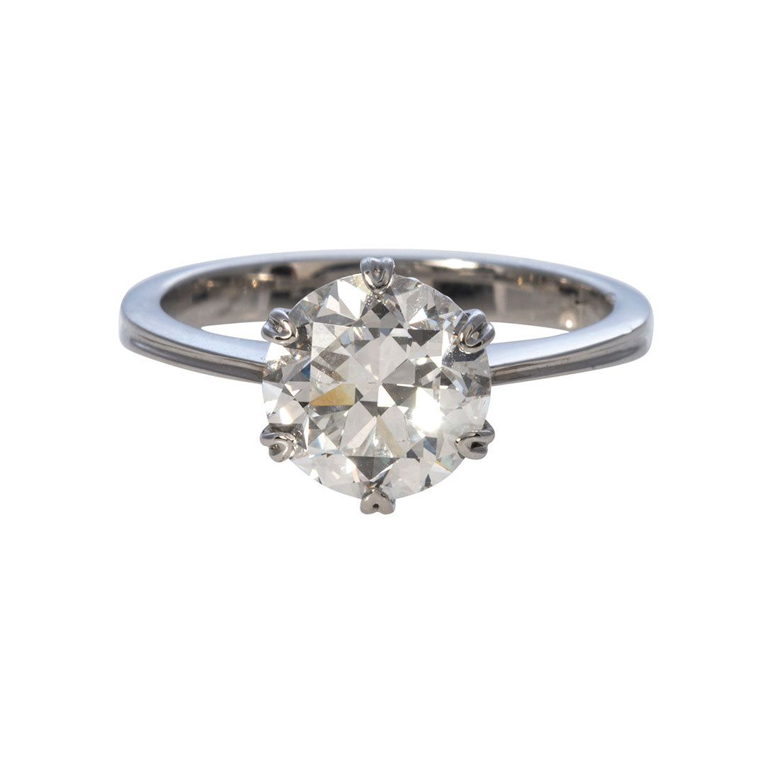 2.24ct Old Transitional Cut Diamond Solitaire Engagement Ring