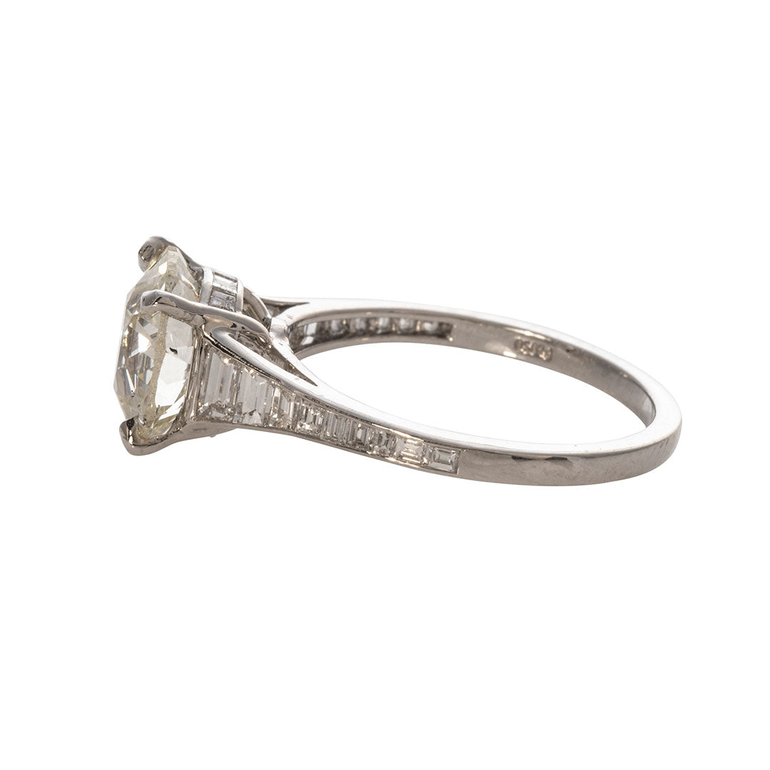 Estate 2.90ct Old European Brilliant Diamond Platinum Ring