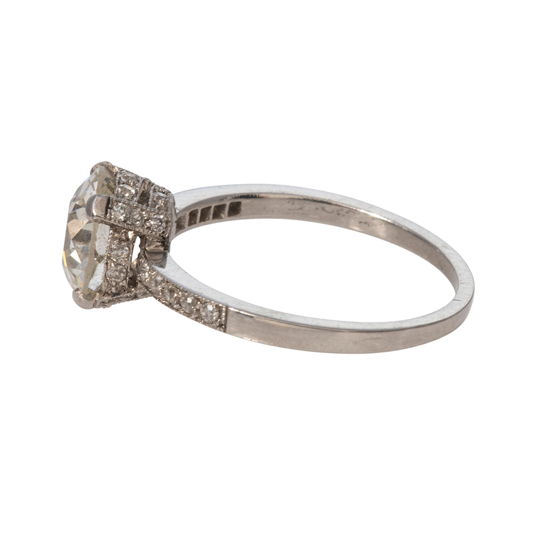 Estate 1.93ct Old European Diamond Platinum Engagement Ring