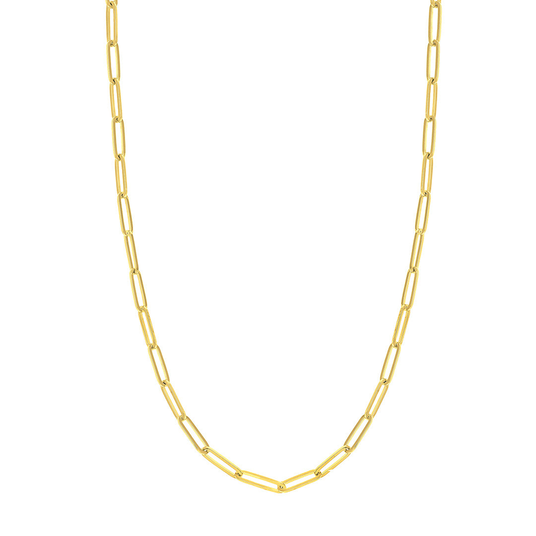 14K Yellow Gold 3.8mm Paperclip Chain Necklace