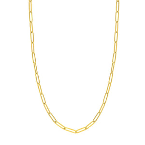 14K Yellow Gold 3.9mm Elongated Link Chain Necklace 18"