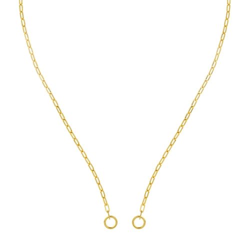 14K Yellow Gold 2.5mm Paperclip Split Chain Necklace
