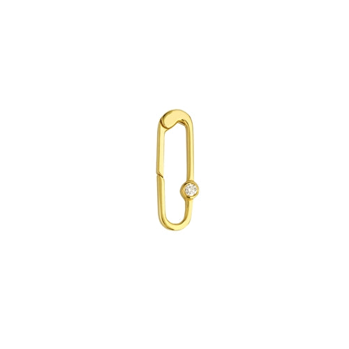 Diamond Bezel 14K Yellow Gold Pushlock Charm Holder
