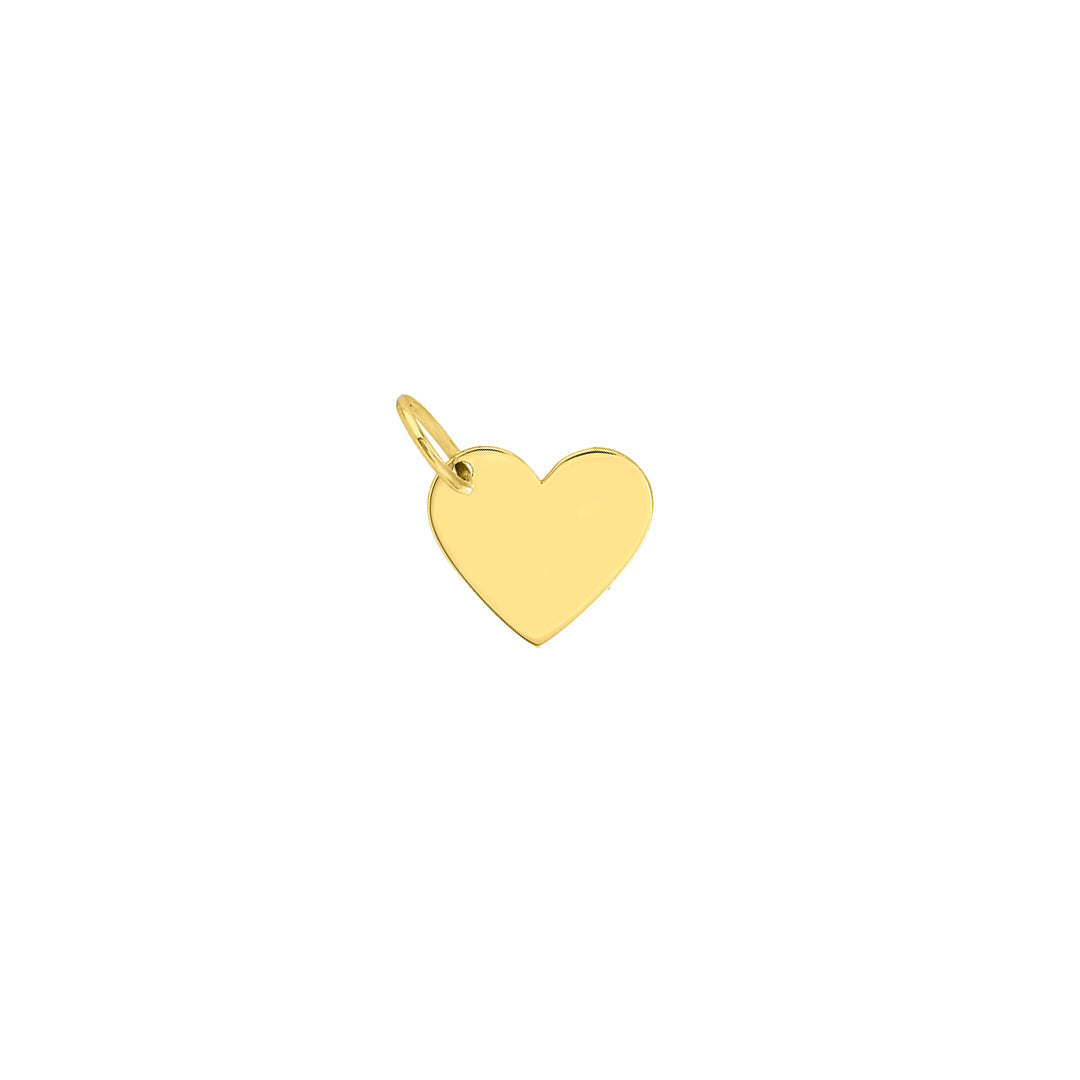 A polished 14K yellow gold tilted heart charm or pendant.  Measures: 13 x 13mm
