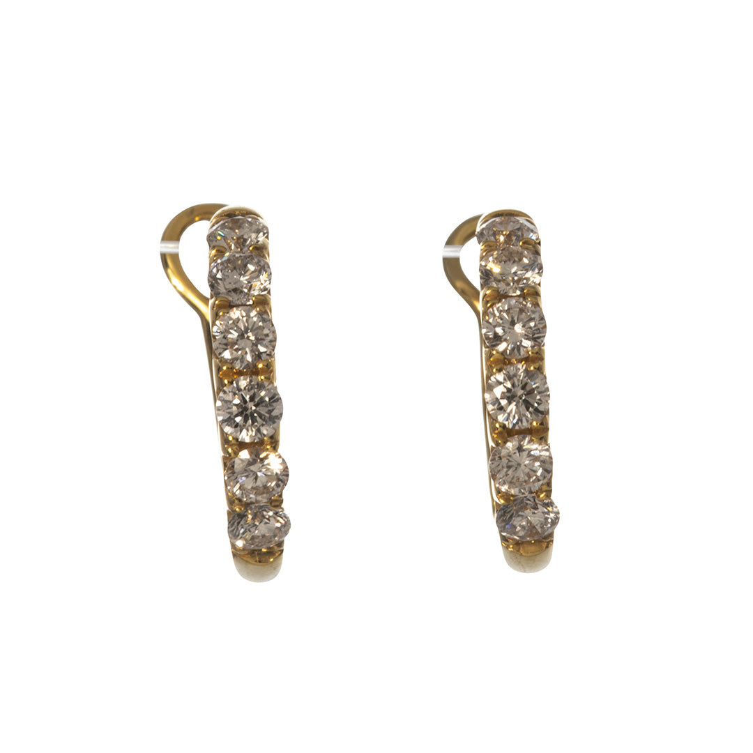 Diamond 14K Yellow Gold Small Hoop Earrings