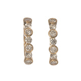 1.19ct Diamond Bezel 14K Yellow Gold Hoop Earrings