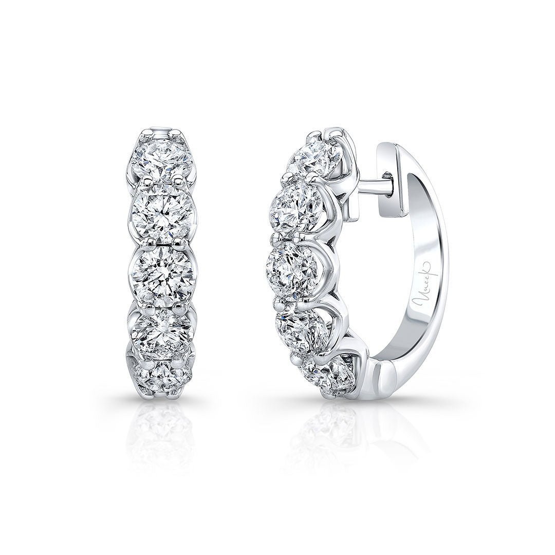 Bezel Set Diamond Dangle Earrings 14k White Gold - Earrings Jewelry  Collections