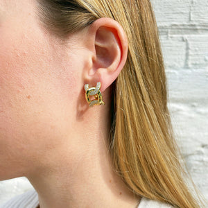 Diamond 14K Yellow Gold Interlocking Earrings