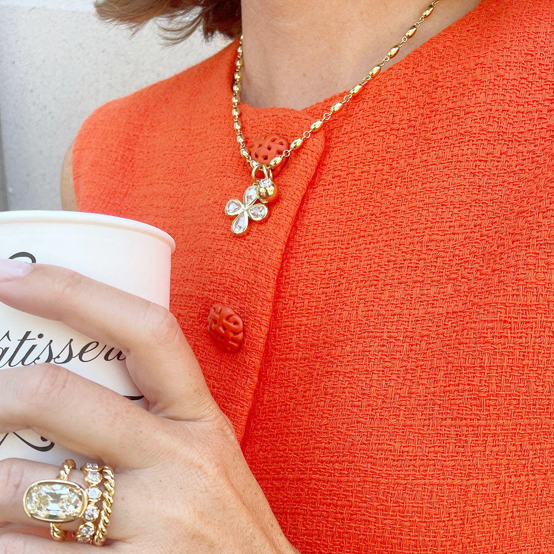 Single Stone Rosemary Cross Pendant