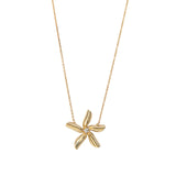 Diamond 14K Yellow Gold Star Jasmine Pendant Necklace