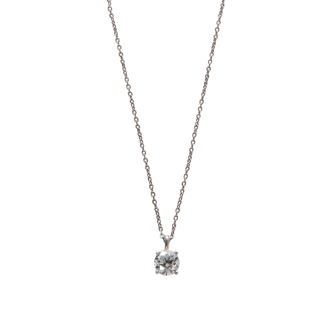 .70ct Diamond Solitaire 14K White Gold Pendant Necklace