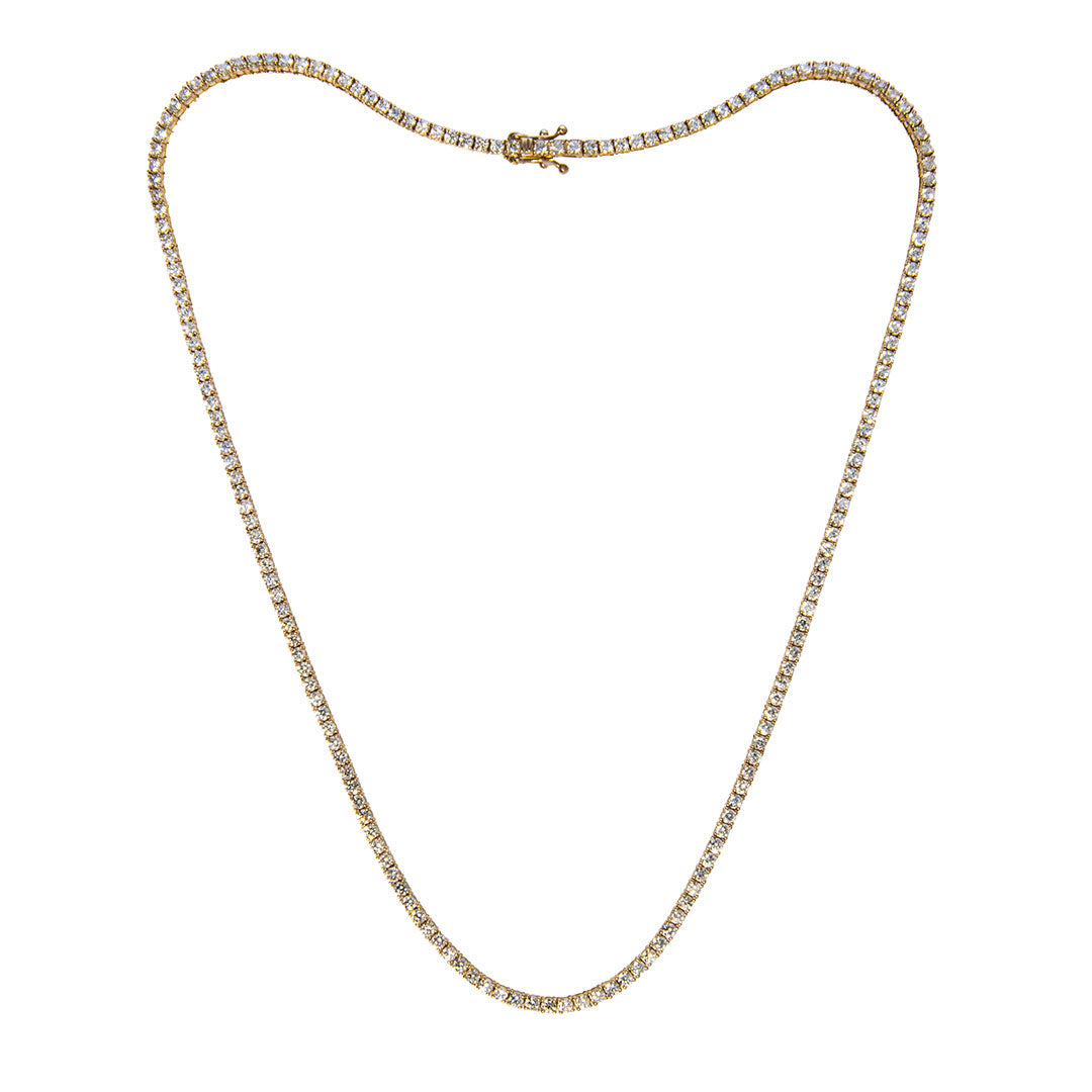 6ct Diamond 14K Yellow Gold Tennis Necklace
