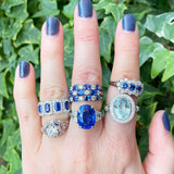 Art Deco Style 1ct Diamond & Sapphire Platinum Filigree Ring