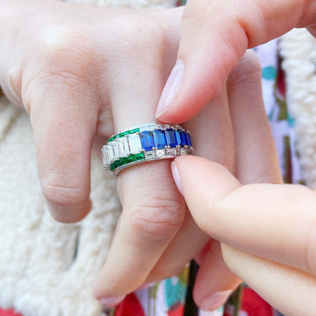 Picchiotti Diamond, Sapphire & Emerald 18K Gold Xpandable Ring