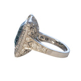 7.70ct Emerald Cut Aquamarine & Diamond Platinum Ring