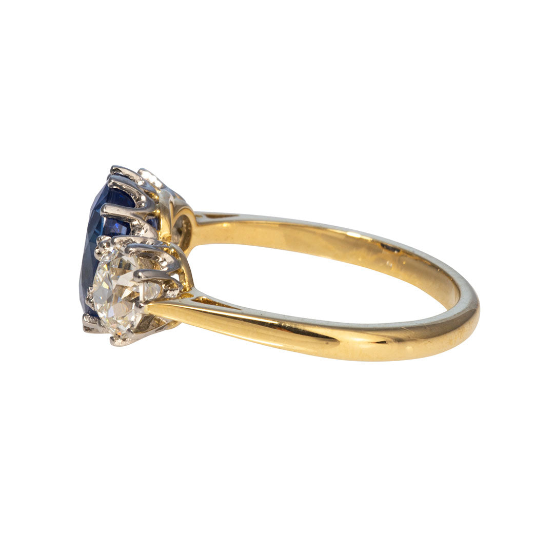 Estate Three Stone Diamond Engagement Ring 14k White Gold -  petersuchyjewelers