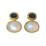 Mazza Kyanite & Moonstone 14K Yellow Gold Earrings