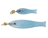 Mazza Aquamarine & Sapphire 14K Gold Fish Pendants