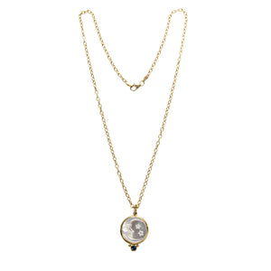 14K Yellow Gold Hammered Link Chain Necklace