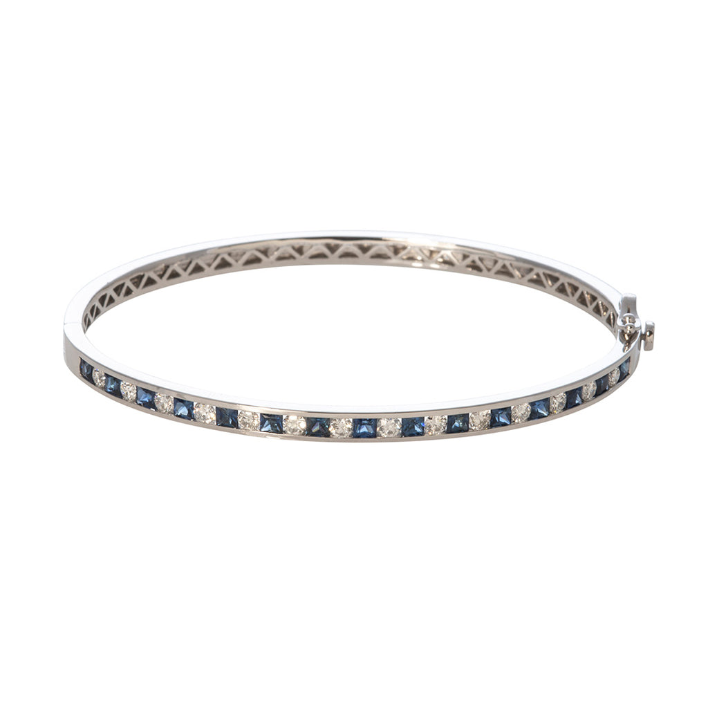 Chanel Deep Blue Diamond and Sapphire White Gold Bangle GIA Certified J62577