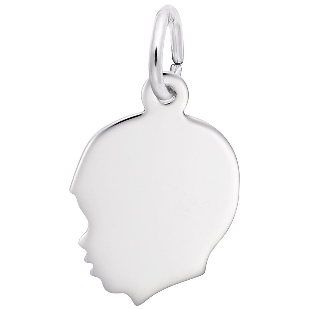 Sterling Silver Young Boy's Head Silhouette Charm