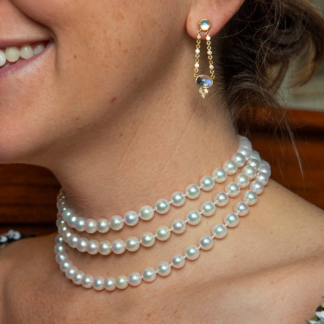 Freshwater Pearl Collar Necklace with Diamond Clasp