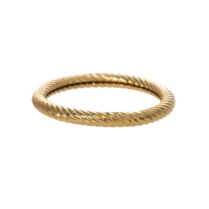14K Yellow Gold Twisted Rope Stackable Band