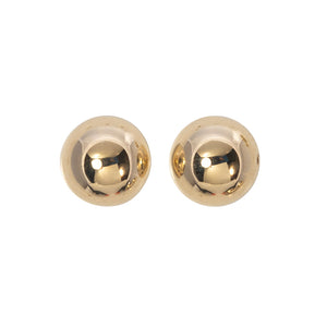 14K Yellow Gold 12mm Half Ball Stud Earrings