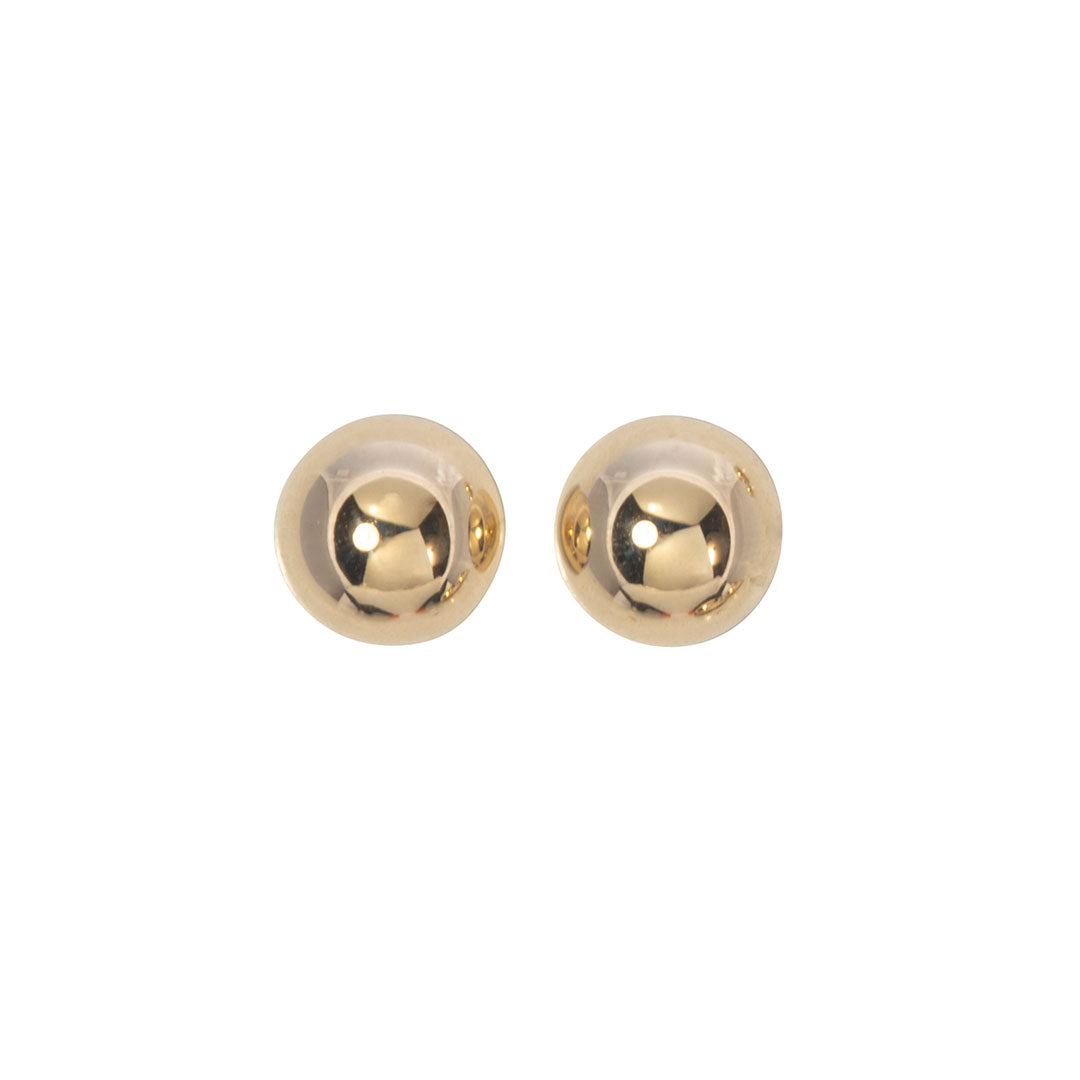 14K Yellow Gold 8.5mm Half Ball Stud Earrings