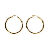 14K Yellow Gold 3x31mm Hoop Earrings
