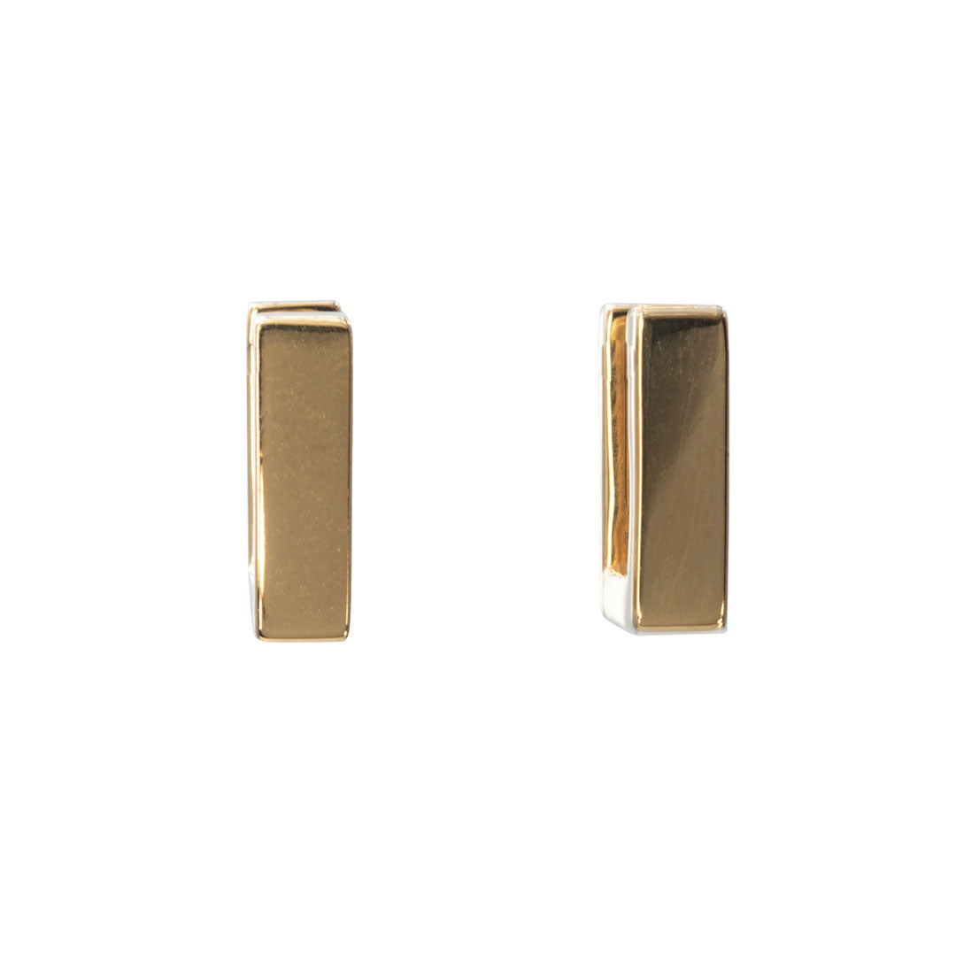 14K Yellow Gold 10mm Square Huggie Earrings