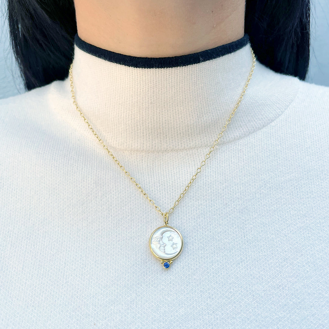 14K Yellow Gold Hammered Link Chain Necklace
