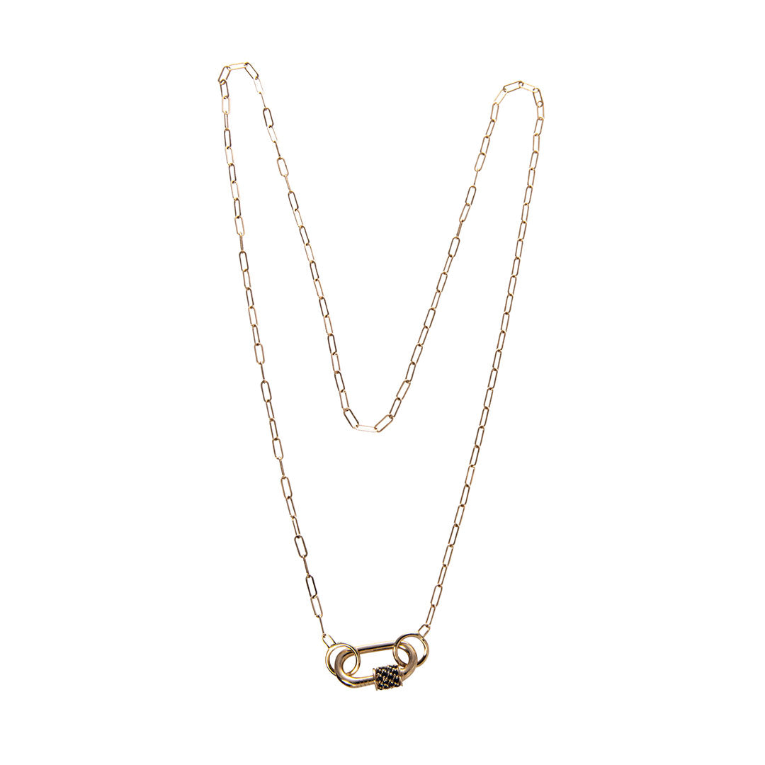 Marla Aaron 14K Gold Square Link Chain Necklace