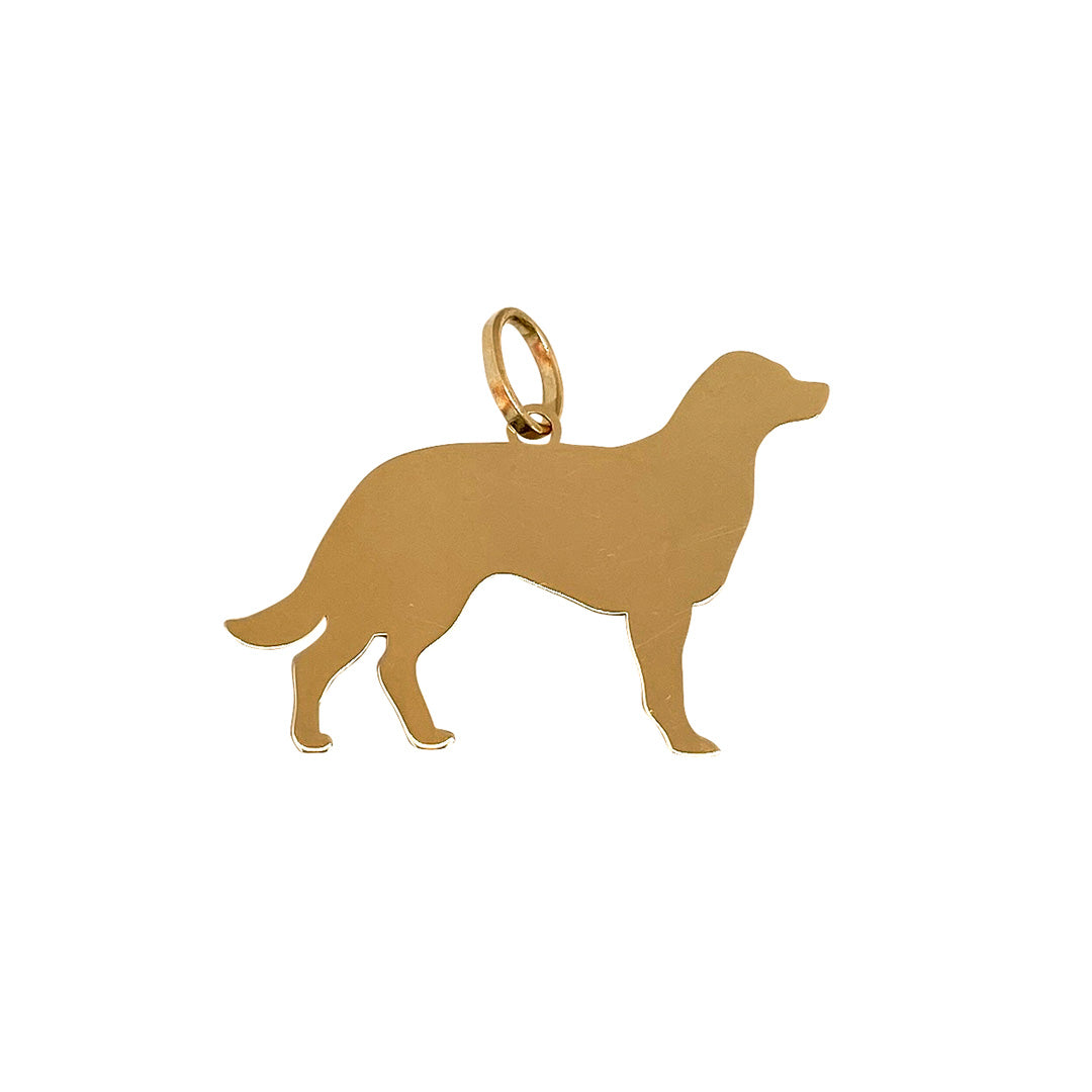 14K Yellow Gold Retriever Dog Silhouette Charm