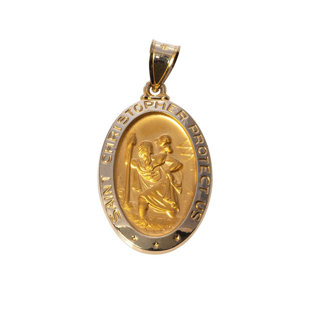 14K Yellow Gold St. Christopher Medal Pendant