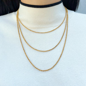 Victorian French 18K Yellow Gold Guard Chain Necklace