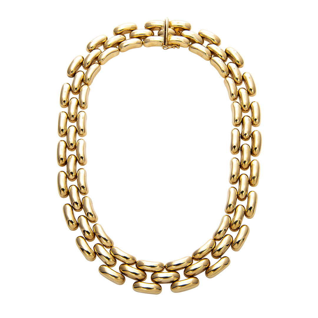 Estate Italian 14K Yellow Gold Panther Link Necklace