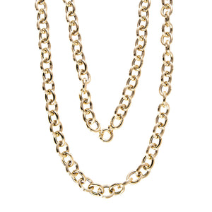 14K Yellow Gold Mixed Medium Oval Link Necklace