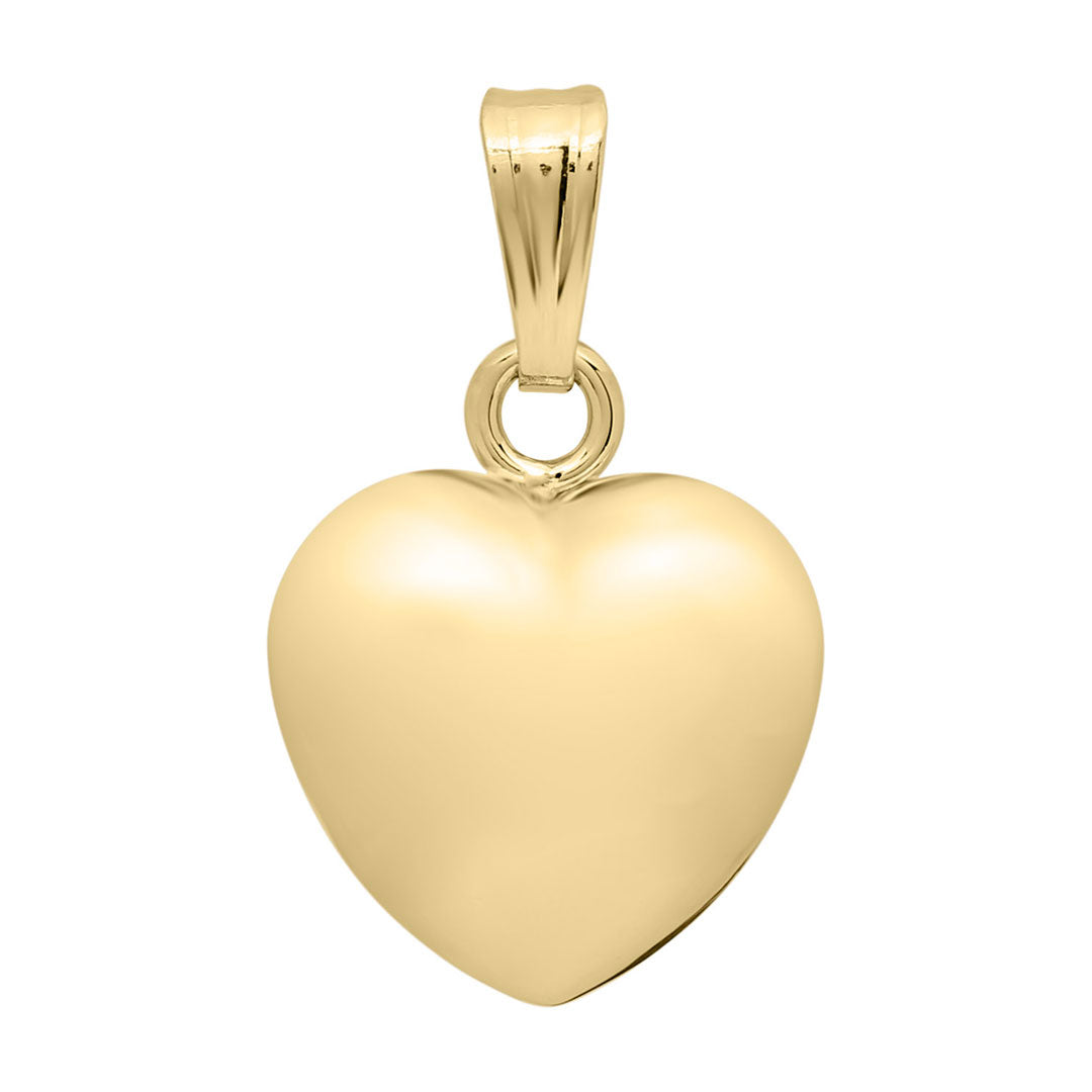 Child 14K Yellow Gold Puffed Heart Pendant Necklace
