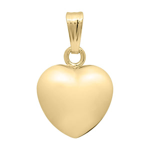 Child 14K Yellow Gold Puffed Heart Pendant Necklace