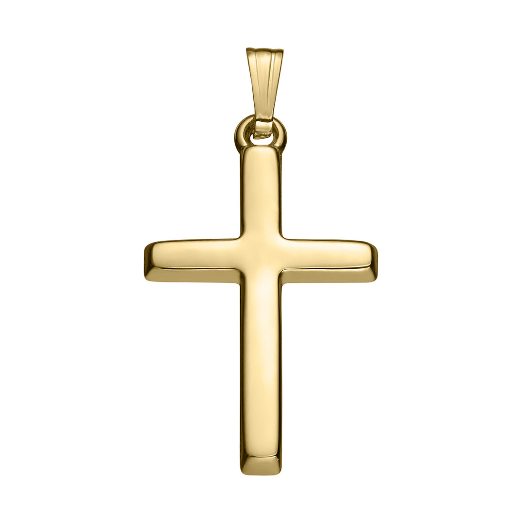 Adult 14K Yellow Gold 13x25mm Cross Pendant Necklace