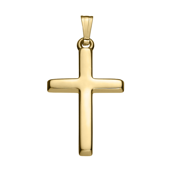 14K Yellow Gold 13x25mm Cross Pendant Necklace