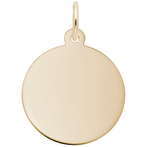 14K Yellow Gold Small Round Disc Charm