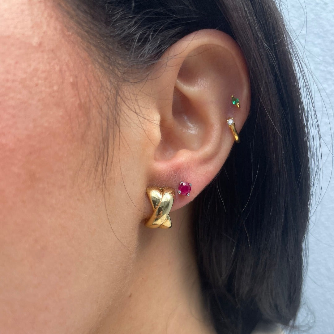 Amethyst 14K White Gold 4mm Stud Earrings