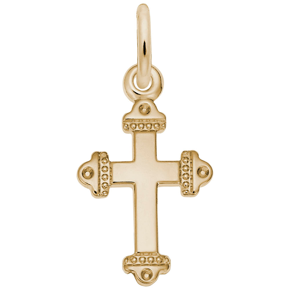14K Yellow Gold Medieval Cross Charm