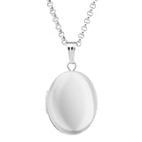Adult Sterling Silver 14x17mm Oval Locket Necklace