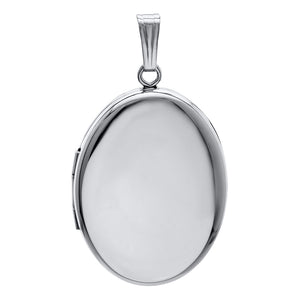 Adult Sterling Silver 20x25mm Oval Locket Necklace